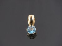 Золотая подвеска с природным топазом Swarovski - 12