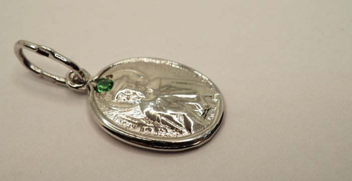 Подвеска-икона из серебра с изумрудом - 22