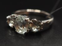 Серебряное кольцо с натуральными бериллами - 130