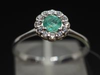 Серебряное кольцо с натуральным изумрудом - 157