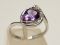 Серебряное кольцо с Аметистом и фианитами - 176