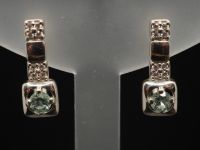 Серьги из серебра с натуральными бериллами - 76