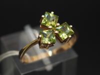 Золотое кольцо с хризолитами 1,10 карат - 321