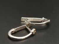 Серьги из белого золота 585 пробы с натуральными бриллиантами 0.10 карат 3/3А - 103