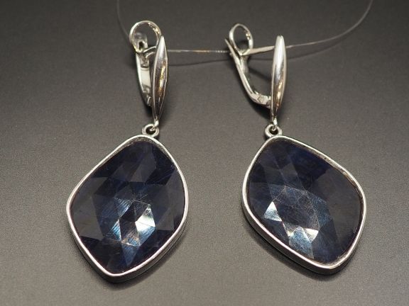 Серебряные серьги с сапфирами 68,90 карат - 103