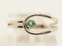 Серебряное кольцо с натуральным бериллом - 228
