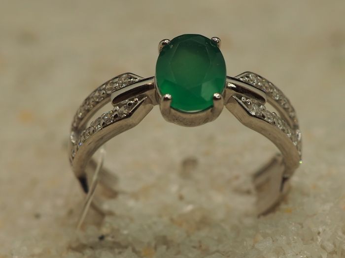 серебряное кольцо с агатом-257