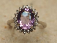 серебреное кольцо с натуральным аметистом-425