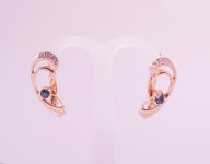 Золотые серьги 585 пробы с натуральным сапфиром 0.25 карат - 100