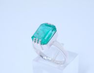 Серебряное кольцо 925 пробы с природным изумрудом 4.86 карат 3/3 - 91
