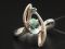 Серебряное кольцо с изумрудами - 120